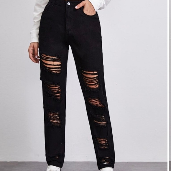 SHEIN Denim - Mom jeans black ripped